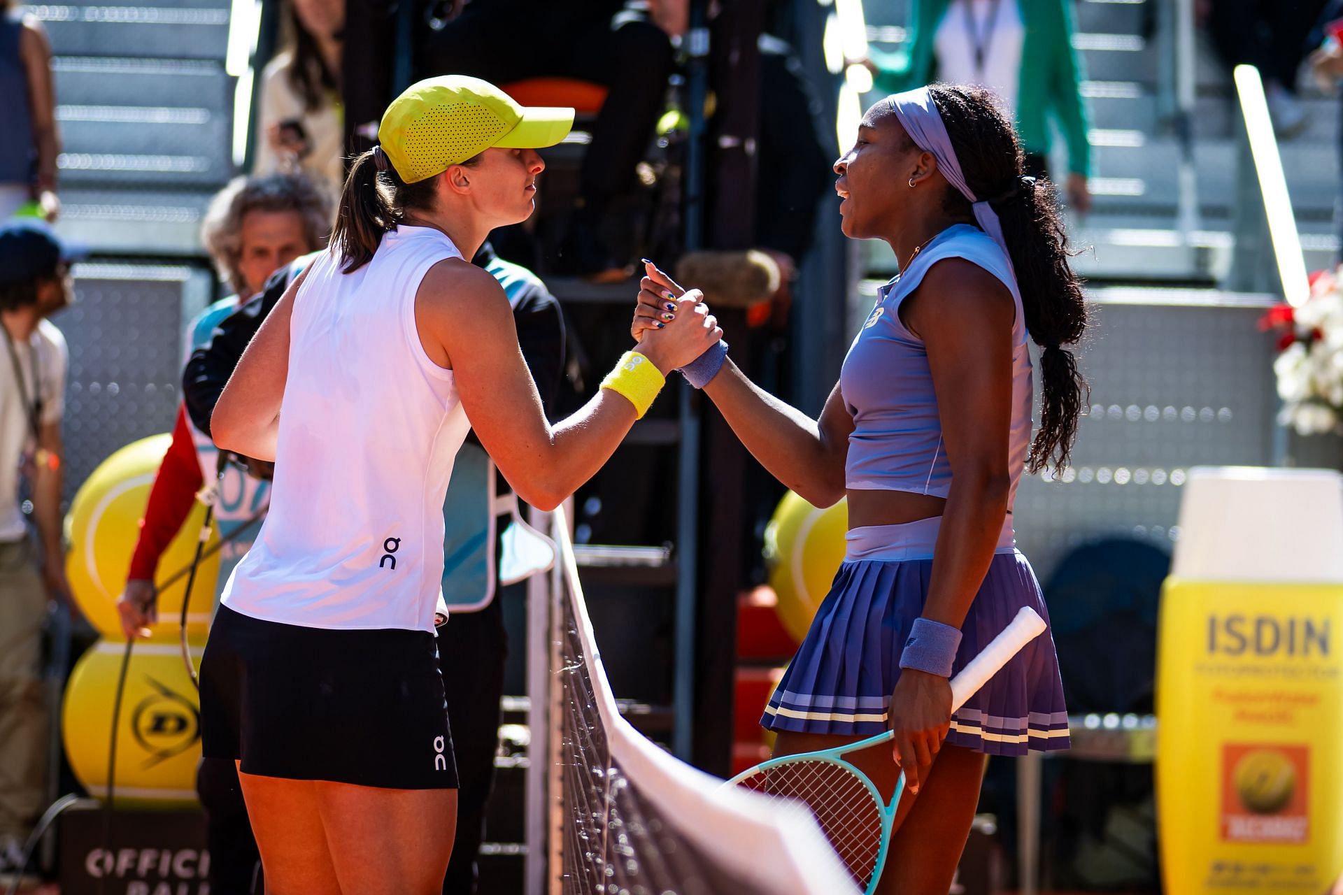 Gauff and Swiatek at Mutua Madrid Open - Day Ten - Source: Getty